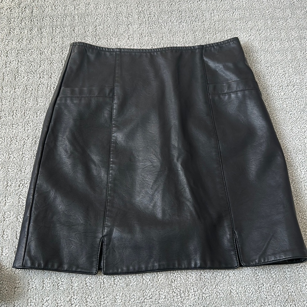 Black leather skirt